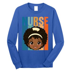 Black Afro Strong Nurse Black History Month Nursing Gift Long Sleeve Shirt