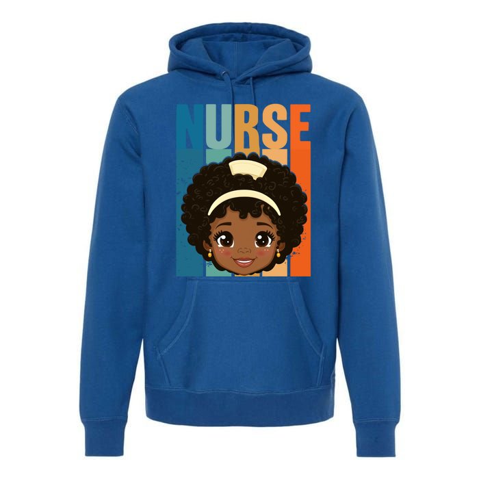 Black Afro Strong Nurse Black History Month Nursing Gift Premium Hoodie