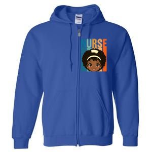 Black Afro Strong Nurse Black History Month Nursing Gift Full Zip Hoodie