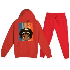 Black Afro Strong Nurse Black History Month Nursing Gift Premium Hooded Sweatsuit Set