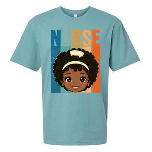 Black Afro Strong Nurse Black History Month Nursing Gift Sueded Cloud Jersey T-Shirt