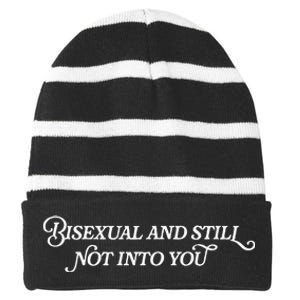 Bisexual And Still Not Into You Striped Beanie with Solid Band