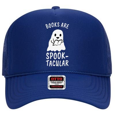 Books Are SpookTacular Halloween Bookworm Book Reader Gift High Crown Mesh Back Trucker Hat