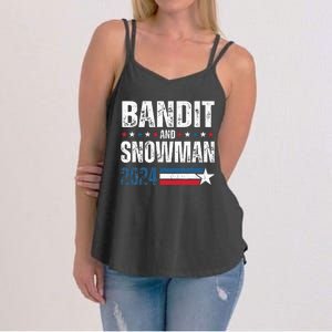 Bandit And Snowman 2024 Election Usa Flag Women's Strappy Tank