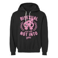 Bisexual And Still Not Into You Cute Bi Pride Flag Quotes Funny Gift Garment-Dyed Fleece Hoodie