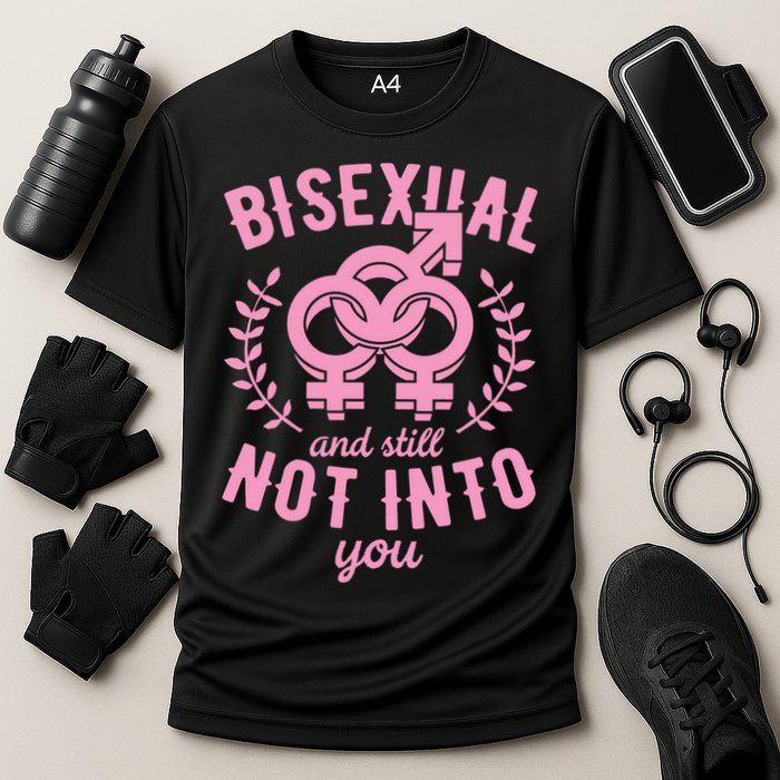 Bisexual And Still Not Into You Cute Bi Pride Flag Quotes Funny Gift Cooling Performance Crew T-Shirt