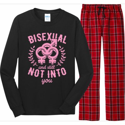 Bisexual And Still Not Into You Cute Bi Pride Flag Quotes Funny Gift Long Sleeve Pajama Set