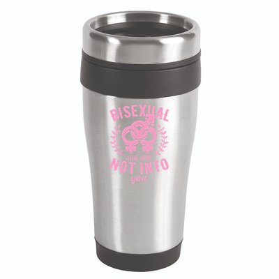 Bisexual And Still Not Into You Cute Bi Pride Flag Quotes Funny Gift 16oz Travel Tumbler
