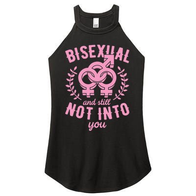 Bisexual And Still Not Into You Cute Bi Pride Flag Quotes Funny Gift Women's Perfect Tri Rocker Tank