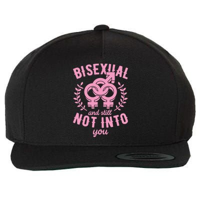 Bisexual And Still Not Into You Cute Bi Pride Flag Quotes Funny Gift Wool Snapback Cap
