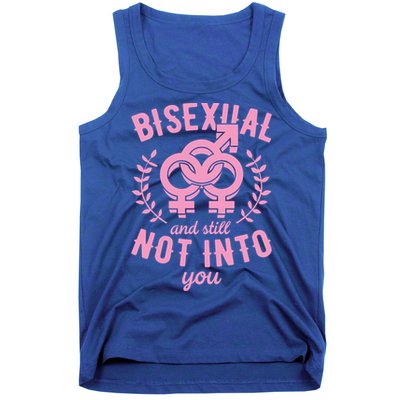 Bisexual And Still Not Into You Cute Bi Pride Flag Quotes Funny Gift Tank Top