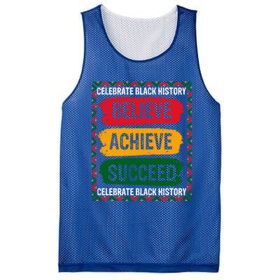 Believe Achieve Succeed Black History Month Juneteenth Gift Mesh Reversible Basketball Jersey Tank