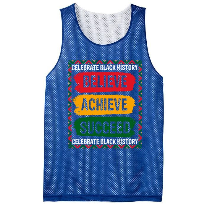 Believe Achieve Succeed Black History Month Juneteenth Gift Mesh Reversible Basketball Jersey Tank