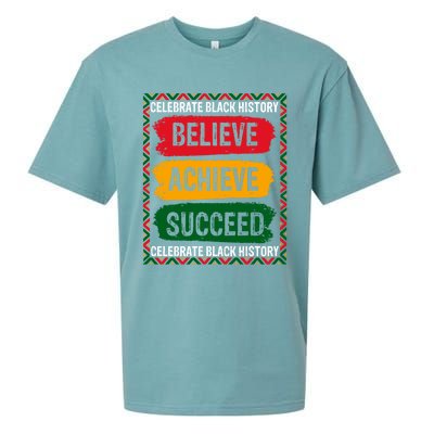 Believe Achieve Succeed Black History Month Juneteenth Gift Sueded Cloud Jersey T-Shirt