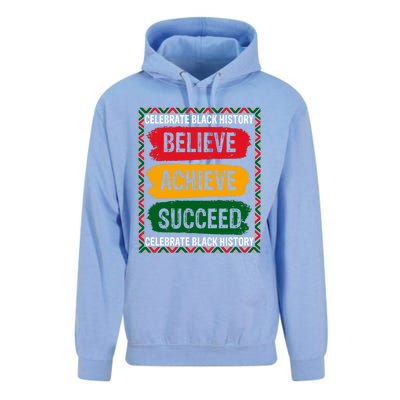 Believe Achieve Succeed Black History Month Juneteenth Gift Unisex Surf Hoodie