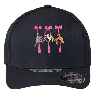 Bow Aerial Silks Cat Aerial Aerialist Yoga Hammock Cat Mom Flexfit Unipanel Trucker Cap