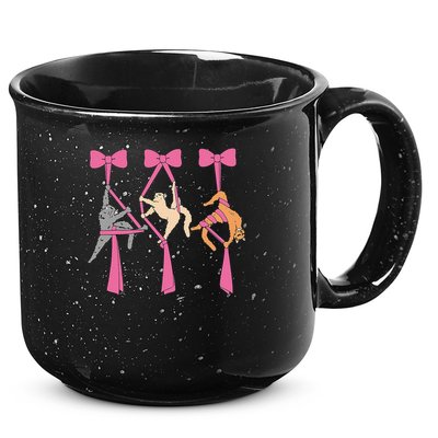 Bow Aerial Silks Cat Aerial Aerialist Yoga Hammock Cat Mom 15oz Campfire Ceramic Mug