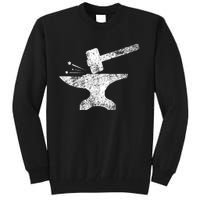 Blacksmith Anvil Striking Distressed Vintage Tall Sweatshirt