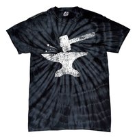 Blacksmith Anvil Striking Distressed Vintage Tie-Dye T-Shirt