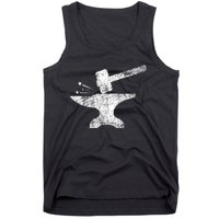 Blacksmith Anvil Striking Distressed Vintage Tank Top