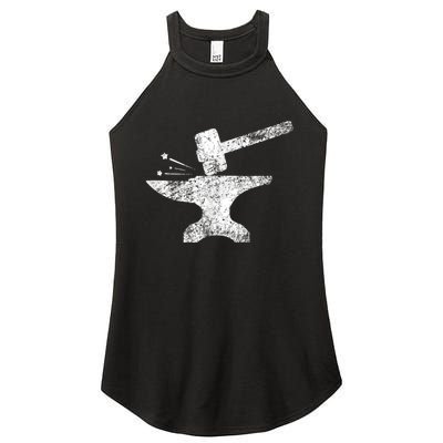 Blacksmith Anvil Striking Distressed Vintage Women's Perfect Tri Rocker Tank