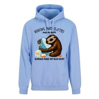 Baking And Sloths Make Me Happy Hu Make My Head Hurt Gift Unisex Surf Hoodie