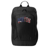 Boston Arched Style Text American Flag Pattern City Backpack