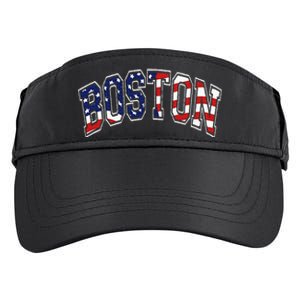 Boston Arched Style Text American Flag Pattern Adult Drive Performance Visor