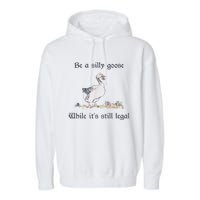 Be A Silly Goose While Its Still Legal Funny Meme Garment-Dyed Fleece Hoodie