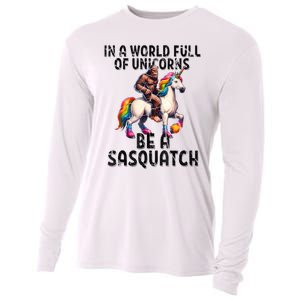 Be A Sasquatch Unicorn Funny In A World Of Unicorns Cooling Performance Long Sleeve Crew