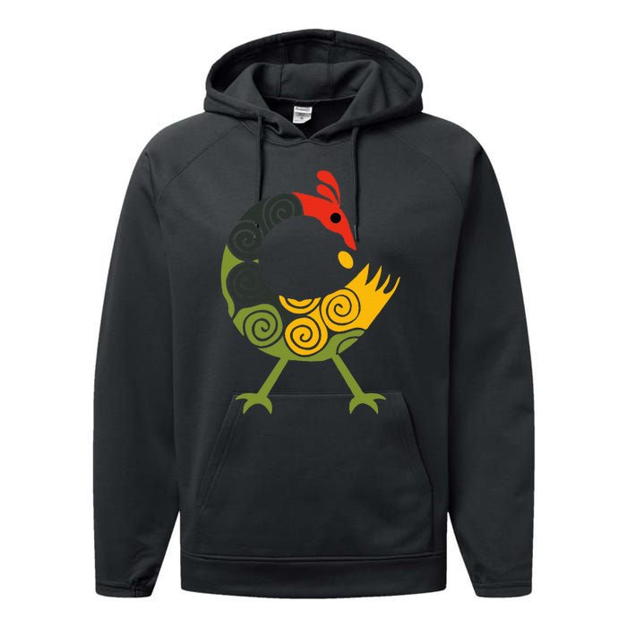 Bird Adinkra Symbol Ghana Sankofa Black History Performance Fleece Hoodie