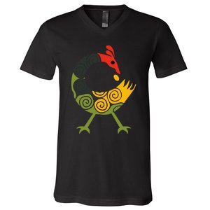 Bird Adinkra Symbol Ghana Sankofa Black History V-Neck T-Shirt