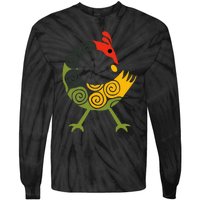 Bird Adinkra Symbol Ghana Sankofa Black History Tie-Dye Long Sleeve Shirt