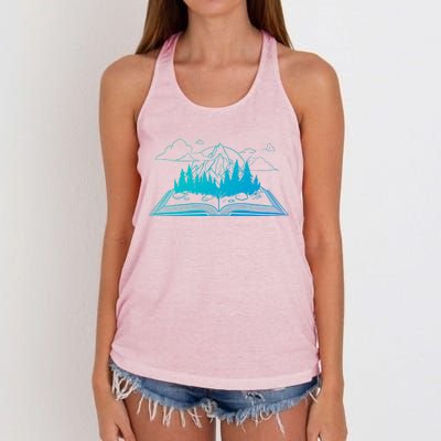 Bookish Adventure Storytelling Imagination Fiction Bookworm Gift Women's Knotted Racerback Tank