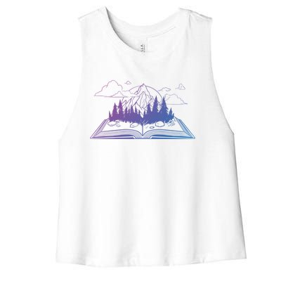 Bookish Adventure Storytelling Imagination Fiction Bookworm Gift Women's Racerback Cropped Tank