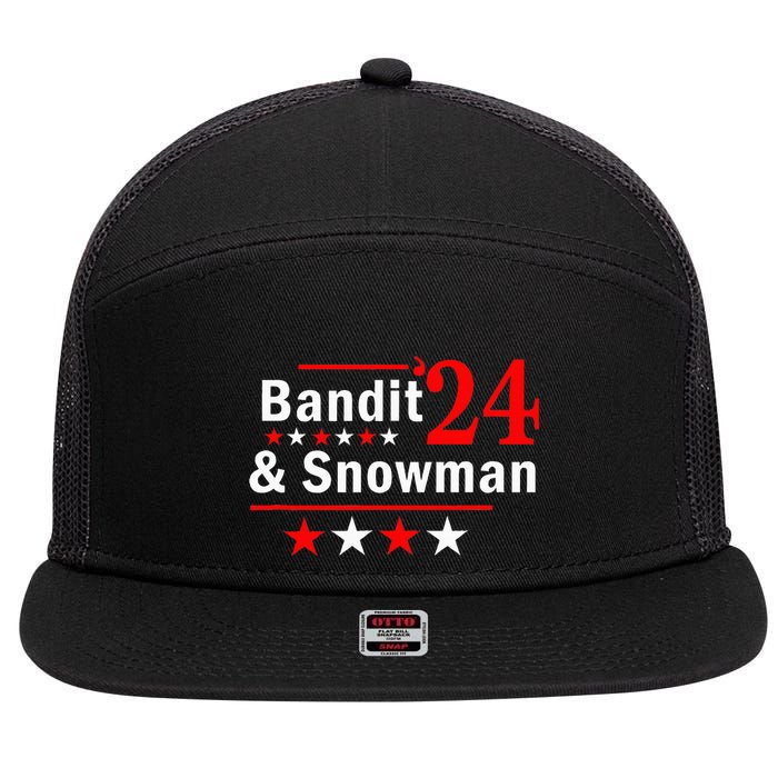 Bandit And Snowman 2024 Election 7 Panel Mesh Trucker Snapback Hat