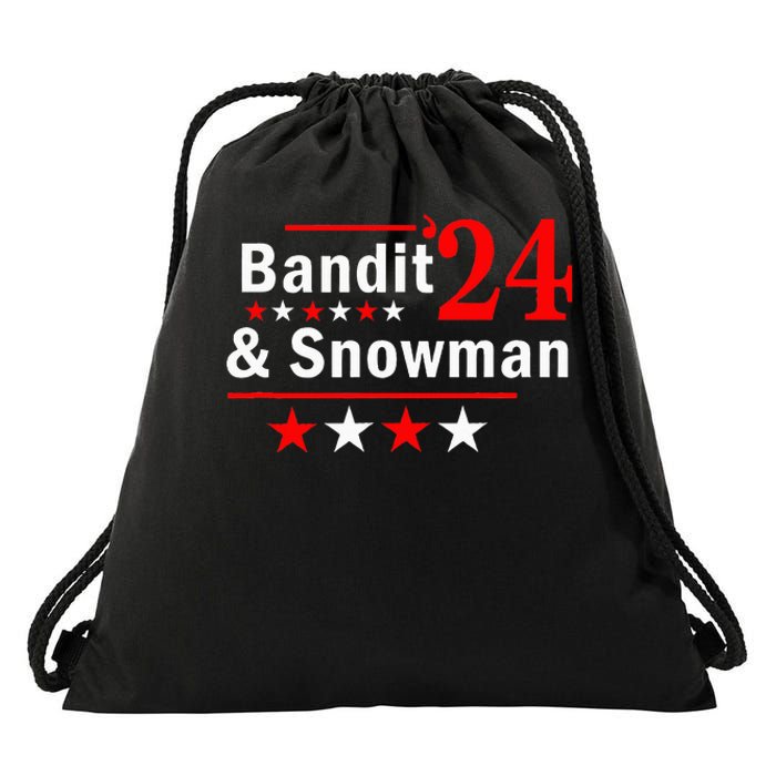 Bandit And Snowman 2024 Election Drawstring Bag