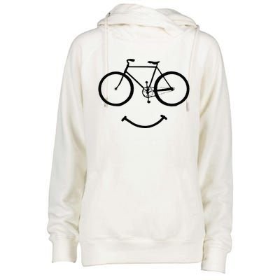 Bicycle And Smile Bicycling Black Womens Funnel Neck Pullover Hood