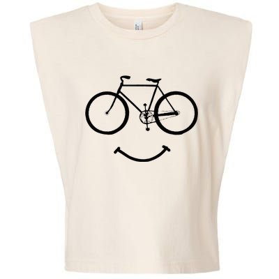 Bicycle And Smile Bicycling Black Garment-Dyed Women's Muscle Tee