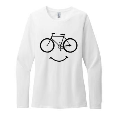 Bicycle And Smile Bicycling Black Womens CVC Long Sleeve Shirt