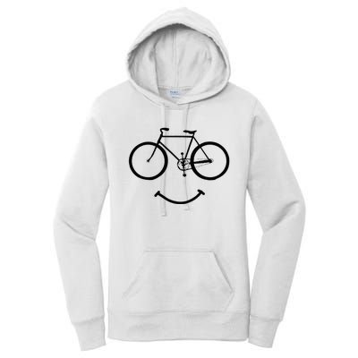 Bicycle And Smile Bicycling Black Women's Pullover Hoodie