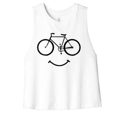 Bicycle And Smile Bicycling Black Women's Racerback Cropped Tank