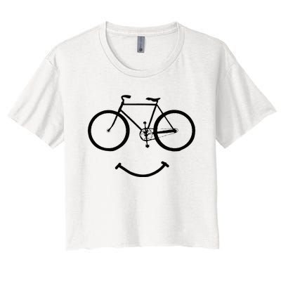 Bicycle And Smile Bicycling Black Women's Crop Top Tee