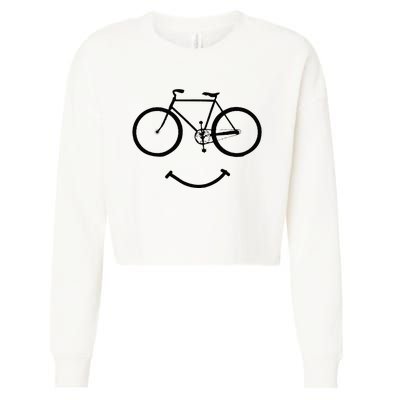 Bicycle And Smile Bicycling Black Cropped Pullover Crew