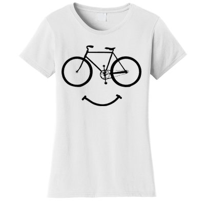 Bicycle And Smile Bicycling Black Women's T-Shirt