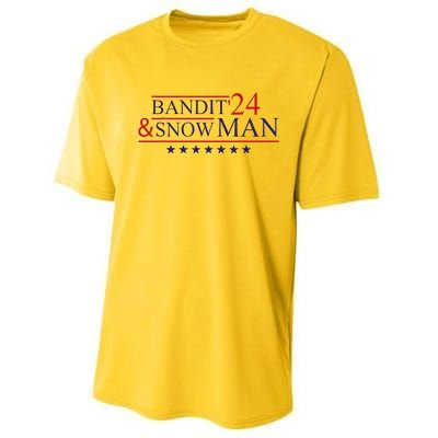 Bandit And Snowman 2024 Election Performance Sprint T-Shirt