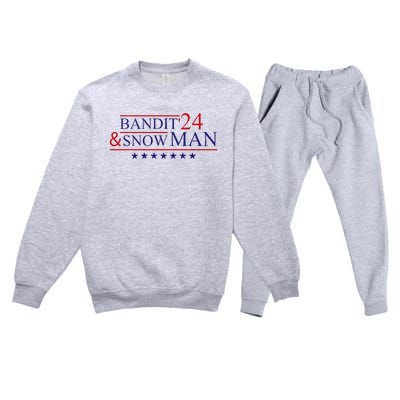 Bandit And Snowman 2024 Election Premium Crewneck Sweatsuit Set