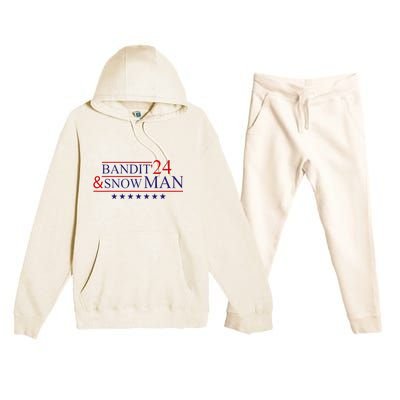 Bandit And Snowman 2024 Election Premium Hooded Sweatsuit Set