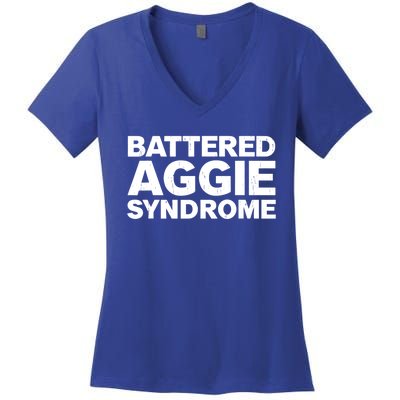 Battered Aggie Syndrome Women's V-Neck T-Shirt