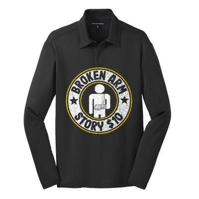 Broken Arm Story $10 Broken Hand Get Well Broken Arm Silk Touch Performance Long Sleeve Polo